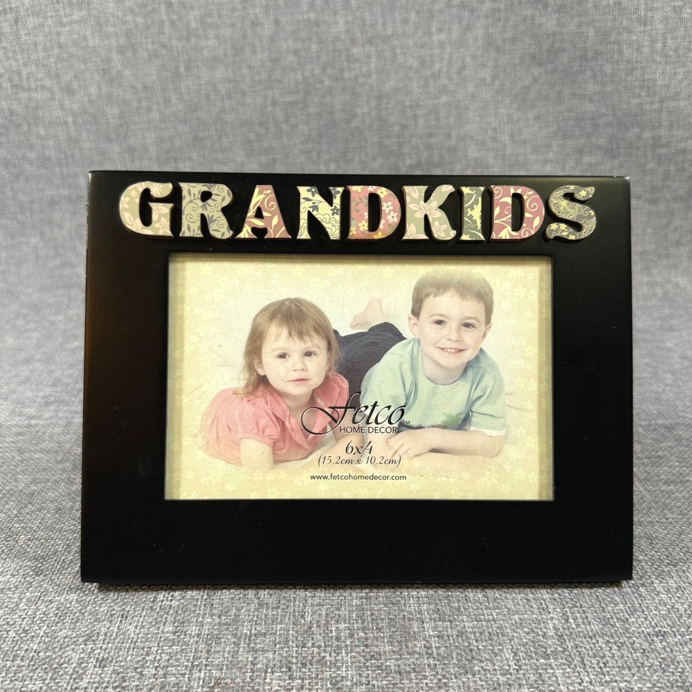 VTG Fetco Grandkids Picture Frame 6x4 Floral Letters Grandparent Cottagecore